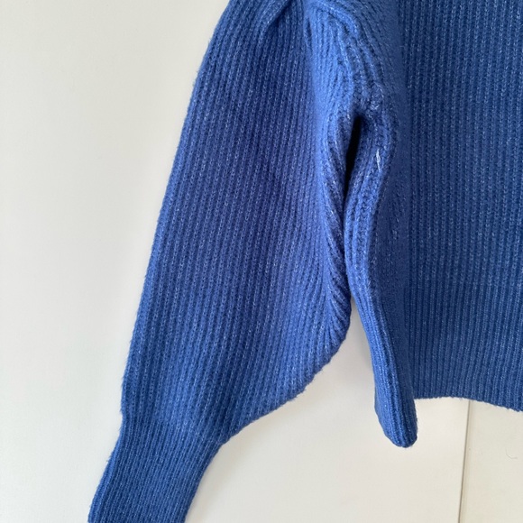 Cozy Ribbed Royal Blue Cropped Sweater - FOREVER 21 Women’s Size M - Picture 4 of 5